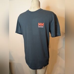 T-SHIRT HELLY HANSEN LOGO Blue Green Men's Size small New With Tags